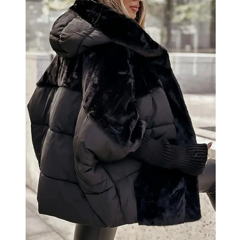 đ„VorwĂ€rmung fĂŒr den Winter â Riesige Rabatteđ„Damen Oversized Pufferjacke mit Kapuze im Patchwork-Design