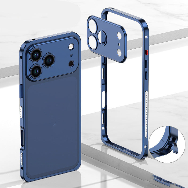 Metallrahmen-iPhone-Hülle mit Wärmeableitung und Seepferdchen-Schnallen-Design
