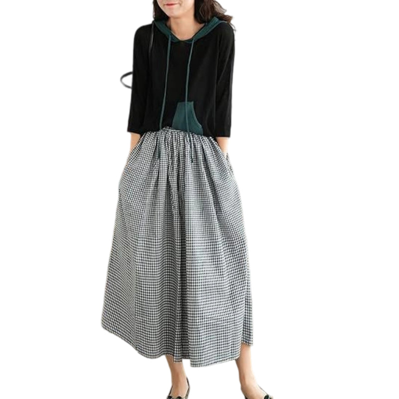 Lässige Damenhose mit weitem Bein und elastischer Taille