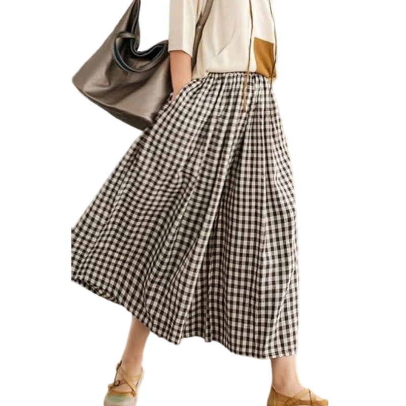 Lässige Damenhose mit weitem Bein und elastischer Taille