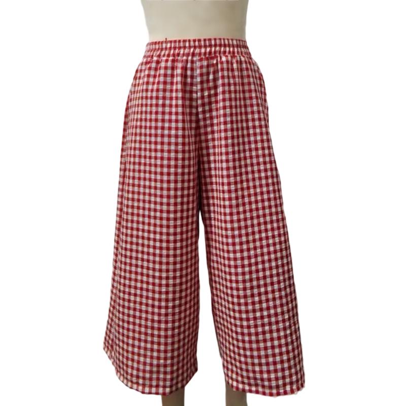 Lässige Damenhose mit weitem Bein und elastischer Taille
