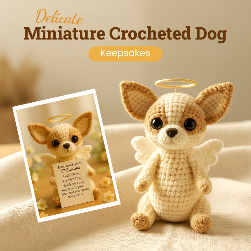 Zarte, gehäkelte Miniatur-Hunde-Andenken