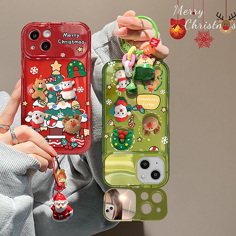 🎁Black Friday Sale - Zeitlich begrenzt 49% RABATT 🎀Weihnachtsbaum-Anhänger-Flip-Spiegel-Schutzhülle Hülle für iPhone🎅