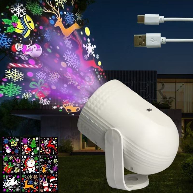 🎄 Magischer USB-LED-Projektor für Weihnachten – Über 12 festliche Muster, einfache Einrichtung (Plug & Play) für Heim- und Partydekorationen