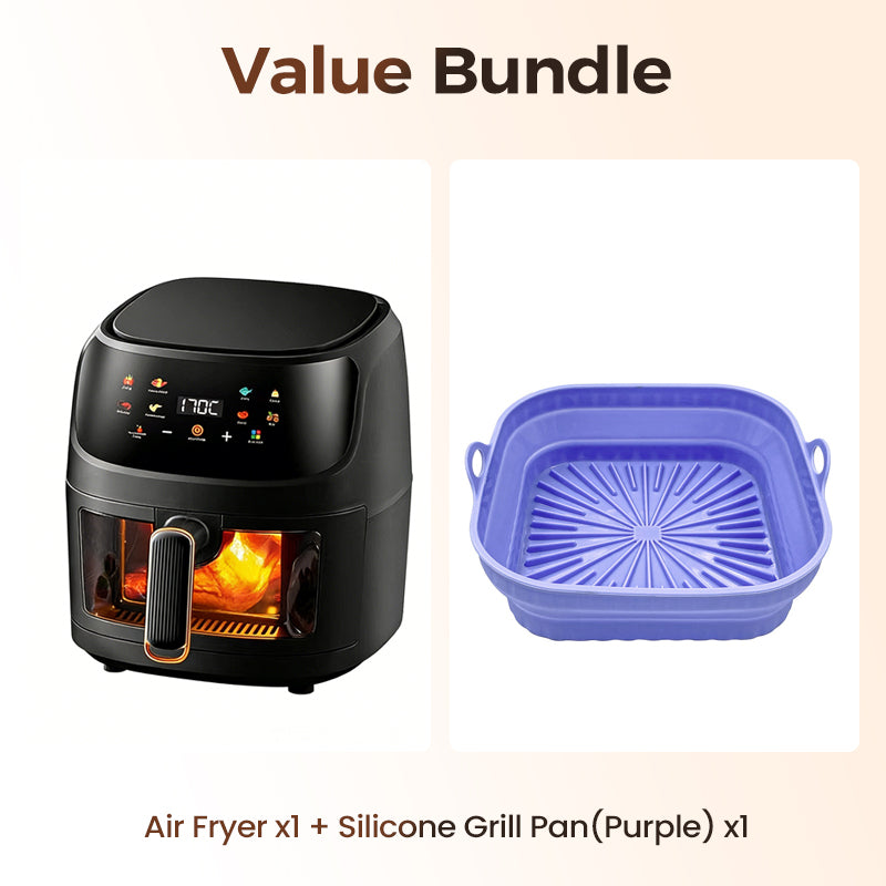 Digitale Heißluftfritteuse mit Sichtfenster