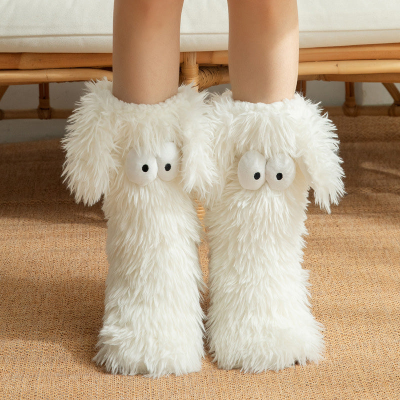 ❄️【Fleece-Socken für Damen】– Winter-Hausschuhe, dick gefüttert mit Fleece, rutschfest, für Erwachsene, Damen, Plüsch-Schneesocken, Überschuhe🧦🔥