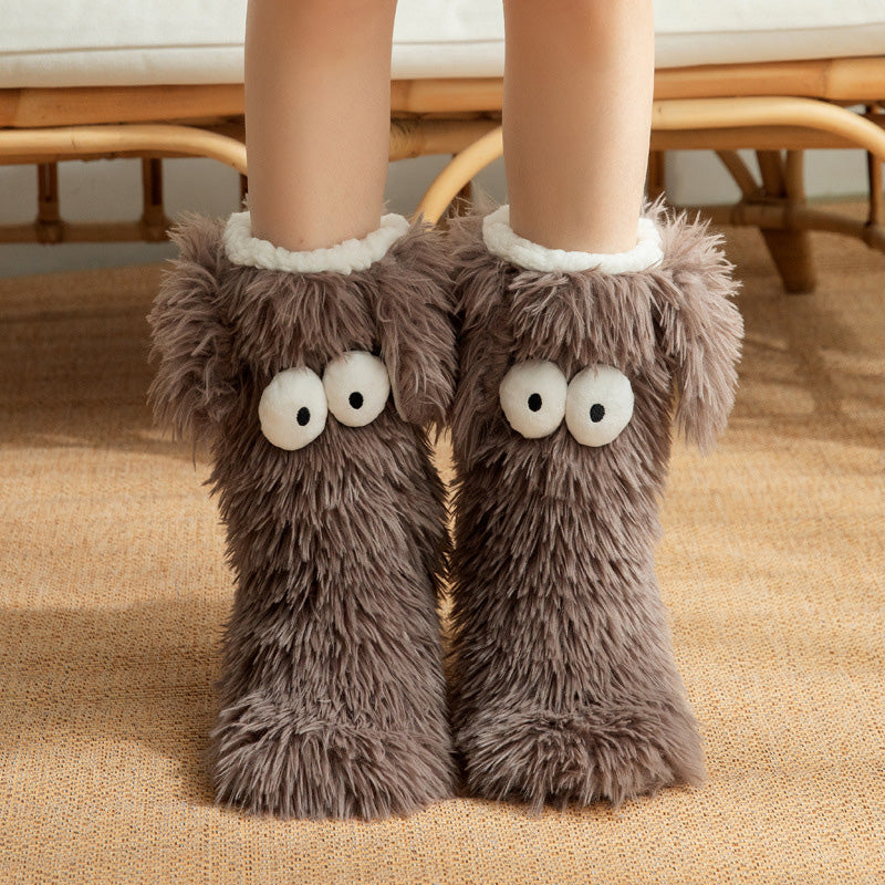 ❄️【Fleece-Socken für Damen】– Winter-Hausschuhe, dick gefüttert mit Fleece, rutschfest, für Erwachsene, Damen, Plüsch-Schneesocken, Überschuhe🧦🔥