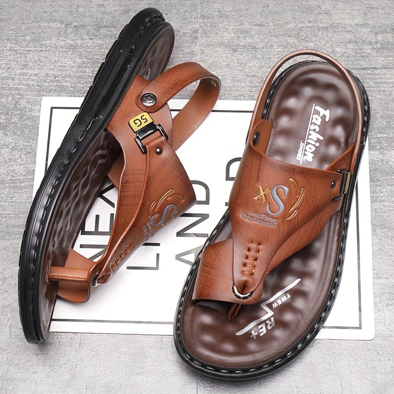 👞50% RABATT! 🌿 Atmungsaktive Outdoor-Sandalen aus Weichem Leder in Übergrößen für Herren – Bequeme Passform, Rutschfeste Sohle & Ideal Für Lange Spaziergänge 🚶♂️