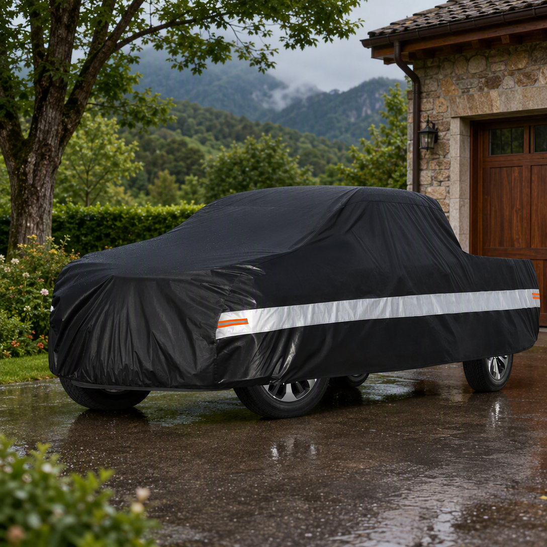 🚗50 % Rabatt ! Pickup Abdeckung Wasserdicht – Rundumschutz bei jedem Wetter, lackschonend! 🛡️ Winddicht mit Gurten, UV- & regenfest, reißfestes 190T-Gewebe 💨
