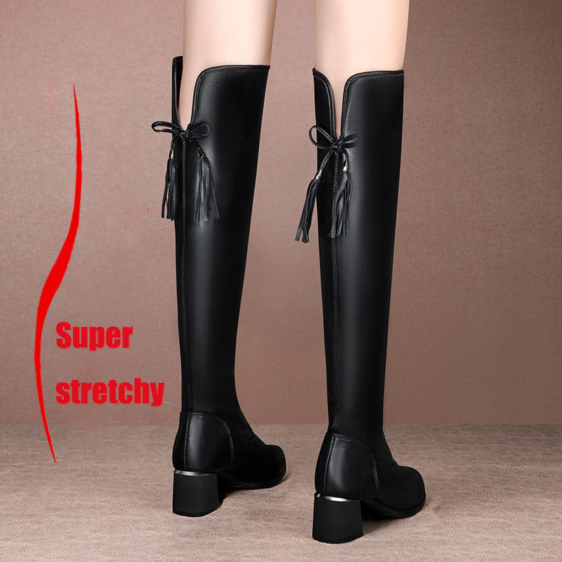 š
Christmas saleš„HeiĆer Verkauf der Herbst- und Winterserieš„ Damen-Stretch-Lederstiefel