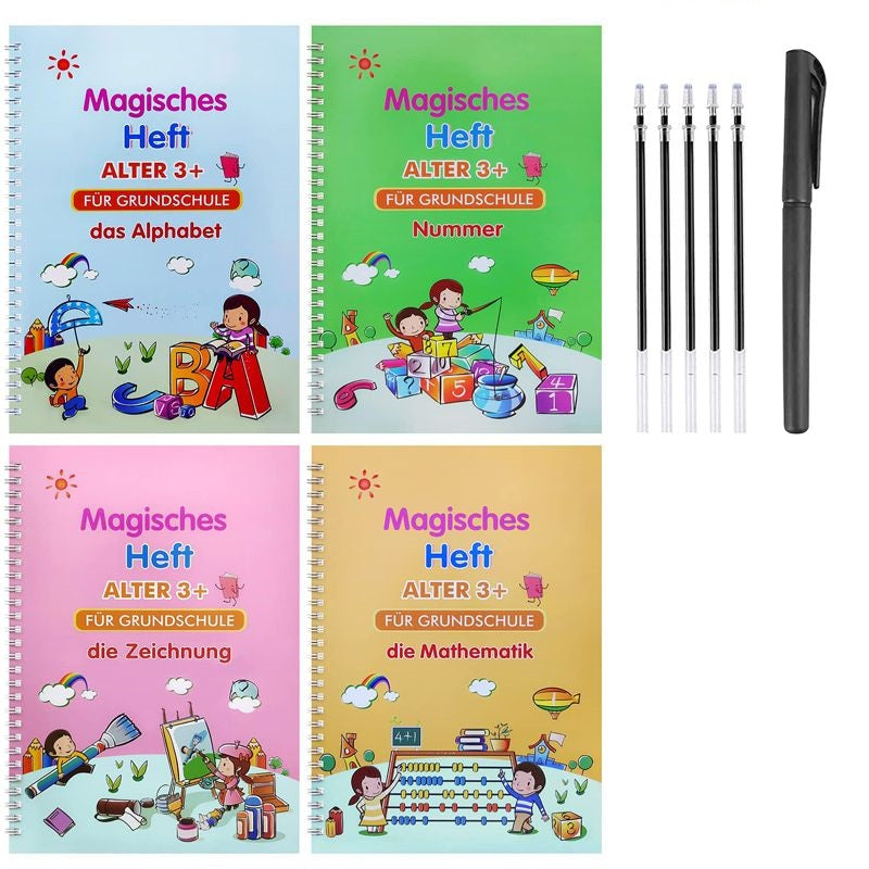 Wiederverwendbares Rillen-Übungsheftset