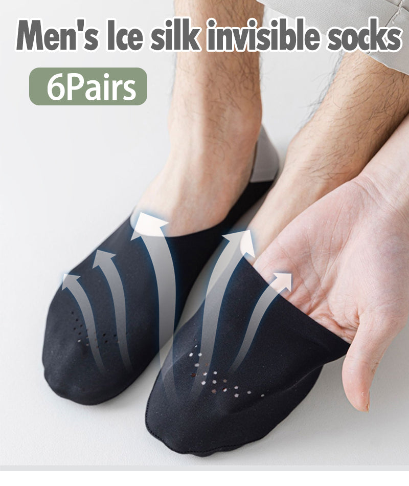 6 Paar! Atmungsaktive Ice Silk Anti-Rutsch-Socken