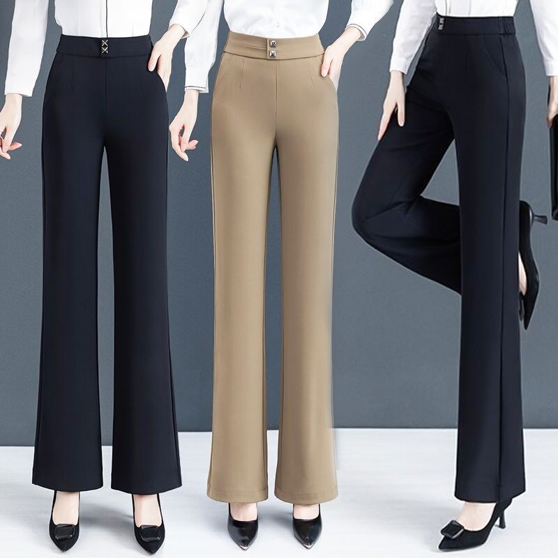 Ice Silk Damen-Hose mit geradem Bein und Schlaghose