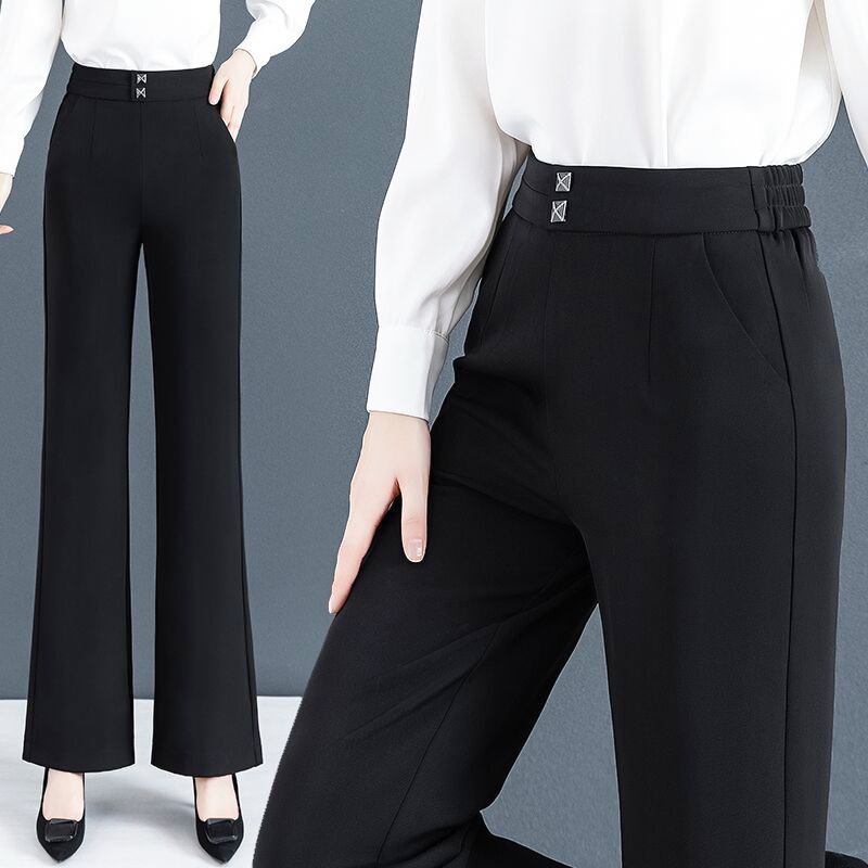 Ice Silk Damen-Hose mit geradem Bein und Schlaghose