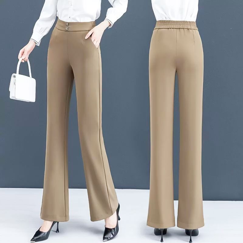 Ice Silk Damen-Hose mit geradem Bein und Schlaghose