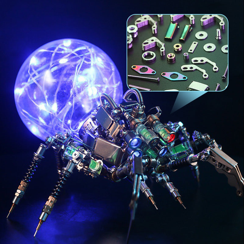 Cyberpunk 3D Metal Puzzle Spider with Light
