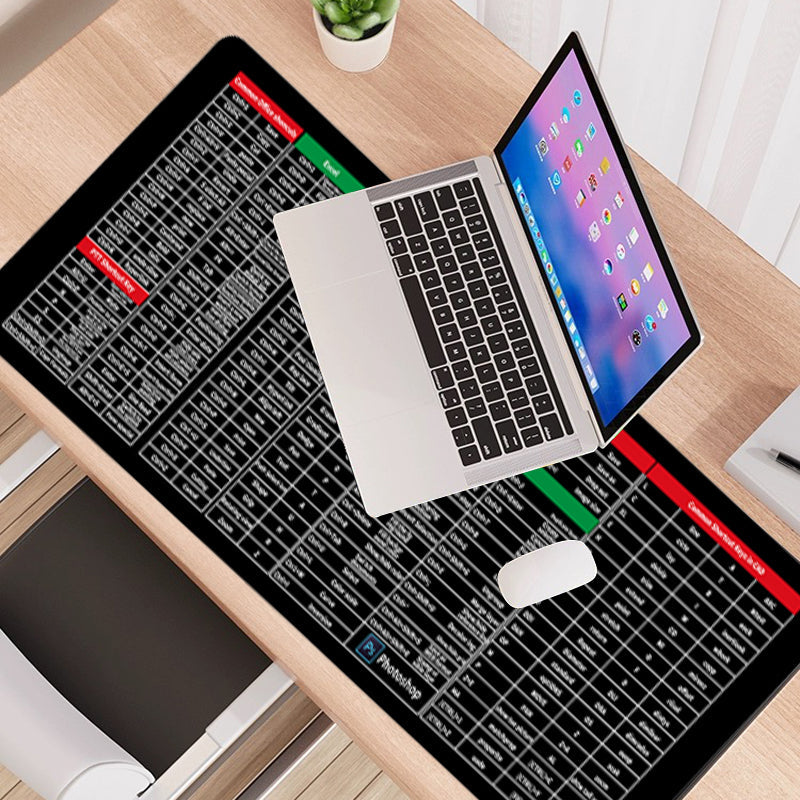 Quick Key Super Large Anti-Rutsch-Tastaturpad - mit Office Software Shortcuts Muster
