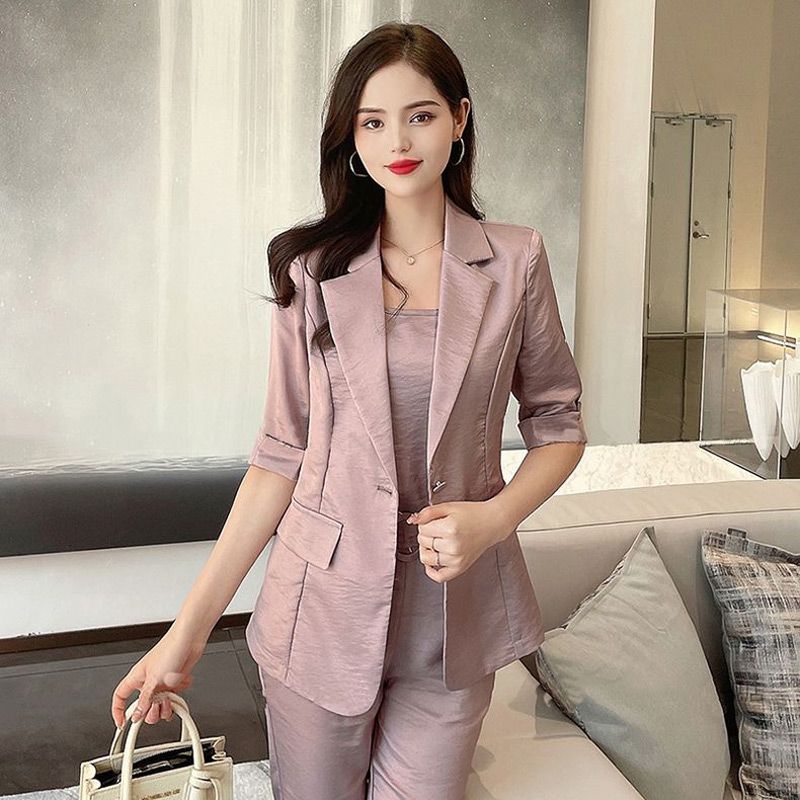 Casly Lamiit 2-teiliges Business-Casual-Outfit Für Damen, Blazer Mit