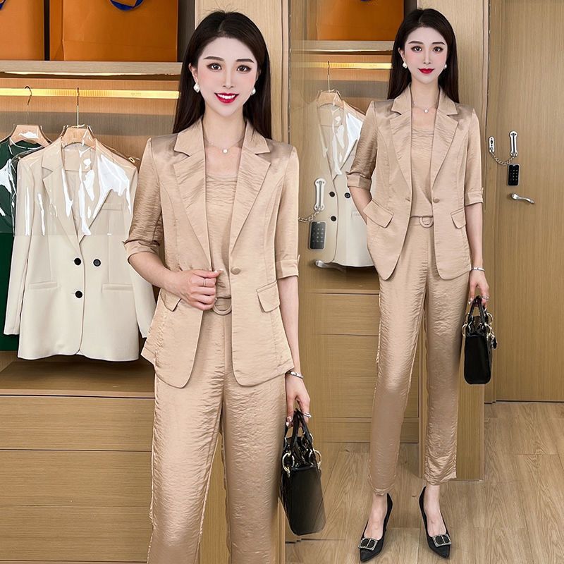 Damenmode-Casual-Business-3-teiliges Set (Blazer + Leibchen + Hose)