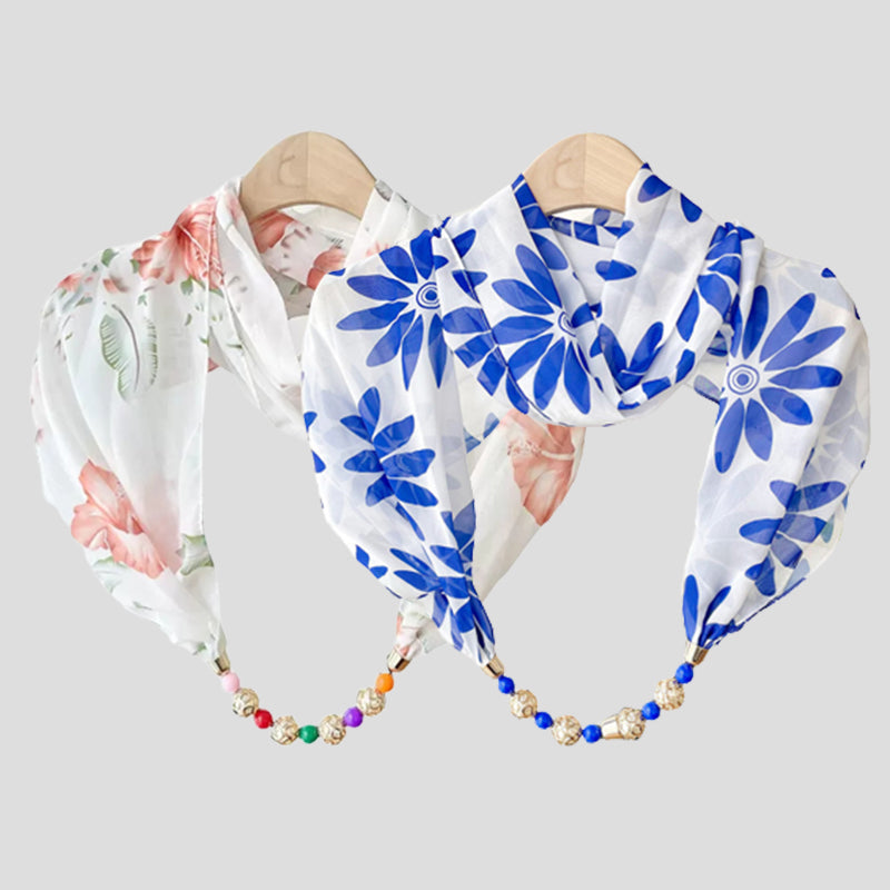 Multifunktionaler Chiffon-Perlen-Anhänger-Schal
