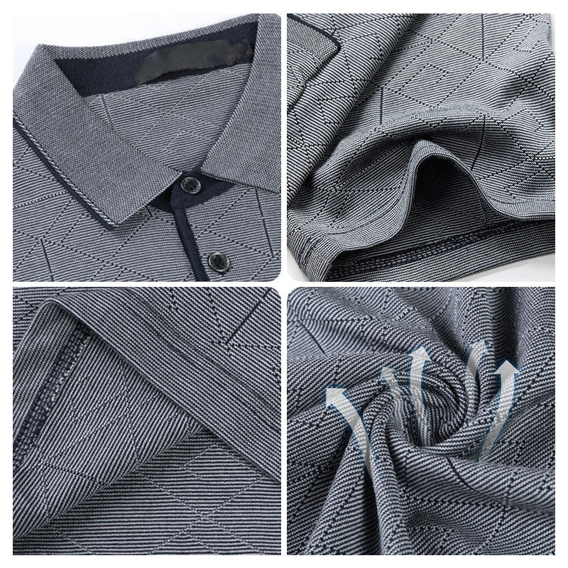 Herren Ice Silk Kurzarmhemd mit Revers