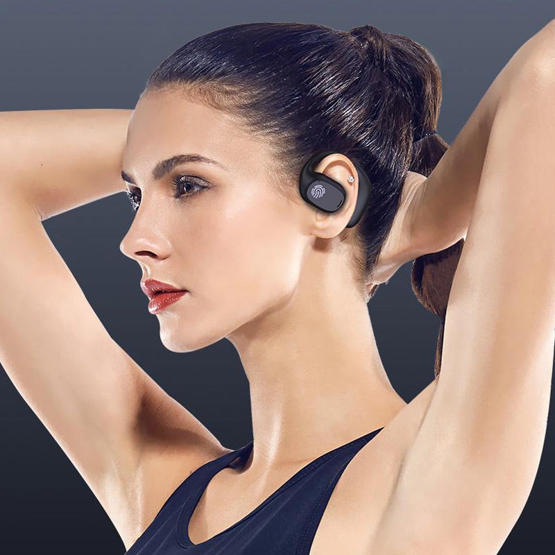 99 Stunden Lebensdauer, Bluetooth-Kopfhörer mit Knochenleitung und echtem Ohrbügel.