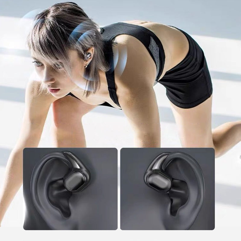99 Stunden Lebensdauer, Bluetooth-Kopfhörer mit Knochenleitung und echtem Ohrbügel.