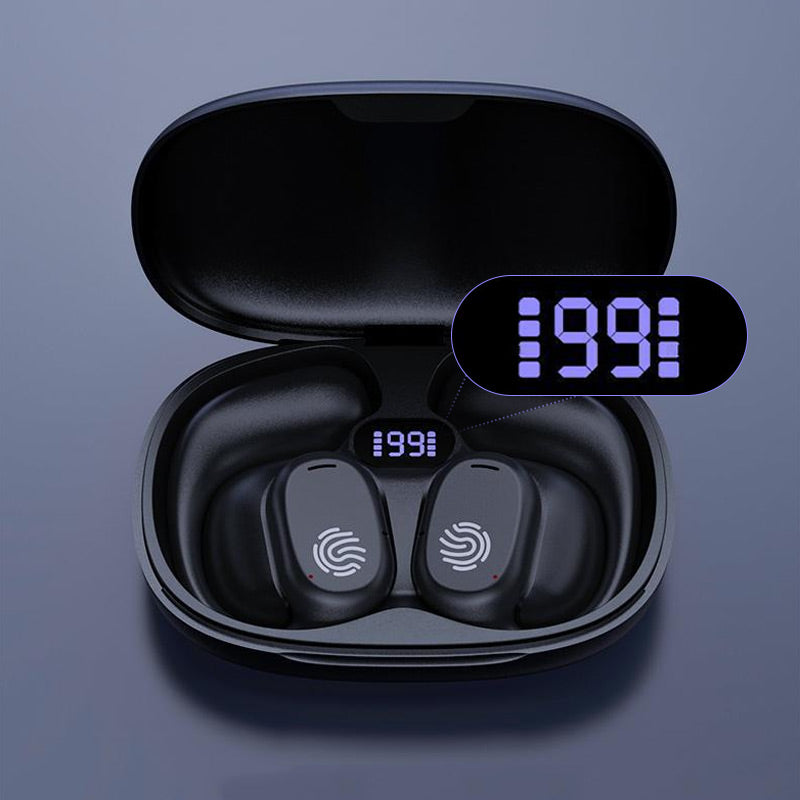 99 Stunden Lebensdauer, Bluetooth-Kopfhörer mit Knochenleitung und echtem Ohrbügel.