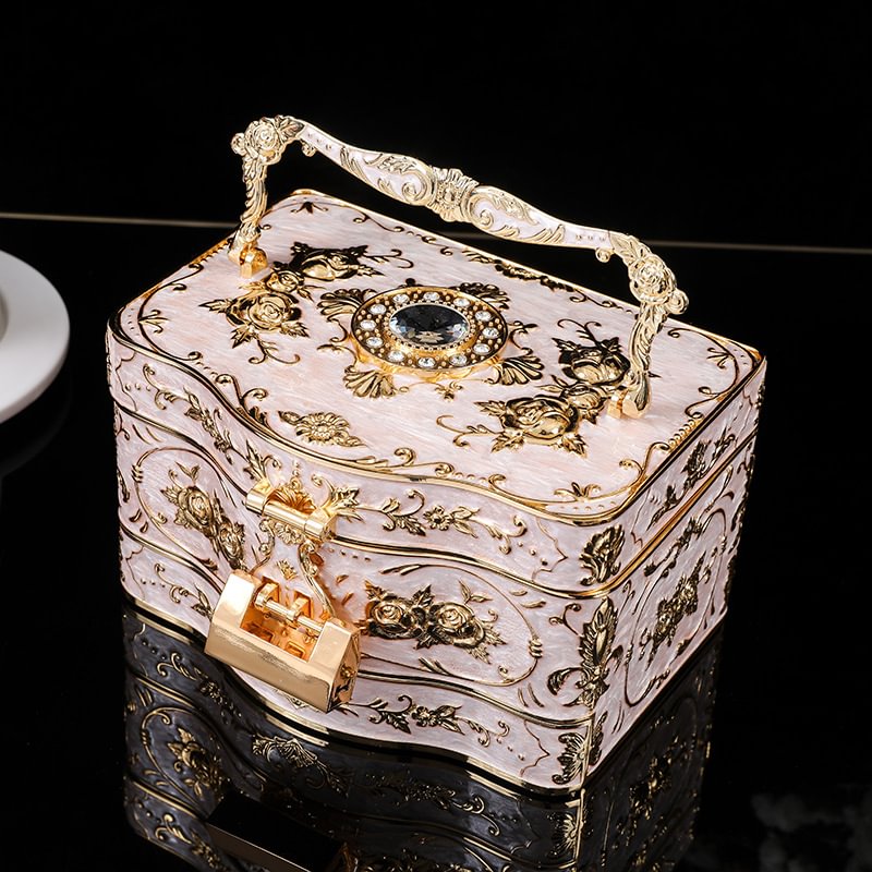 Handmade Vintage Exquisite High-end Three-layer Jewelry Storage Box