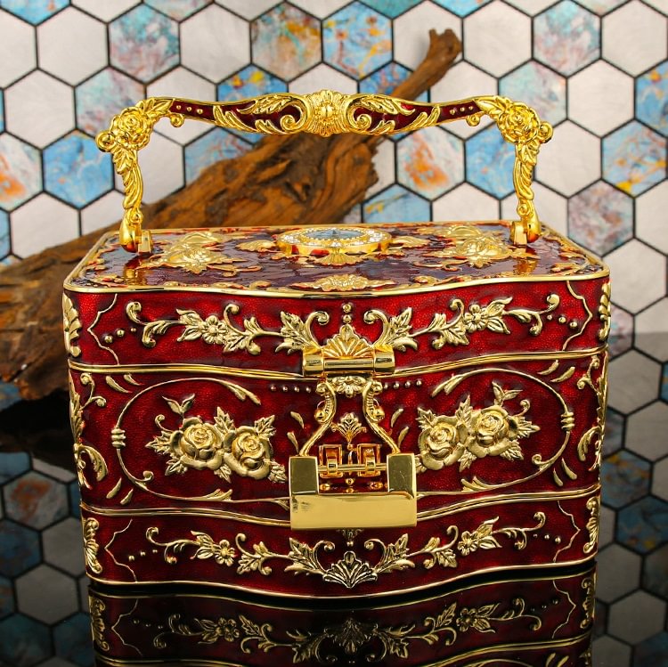 Handmade Vintage Exquisite High-end Three-layer Jewelry Storage Box