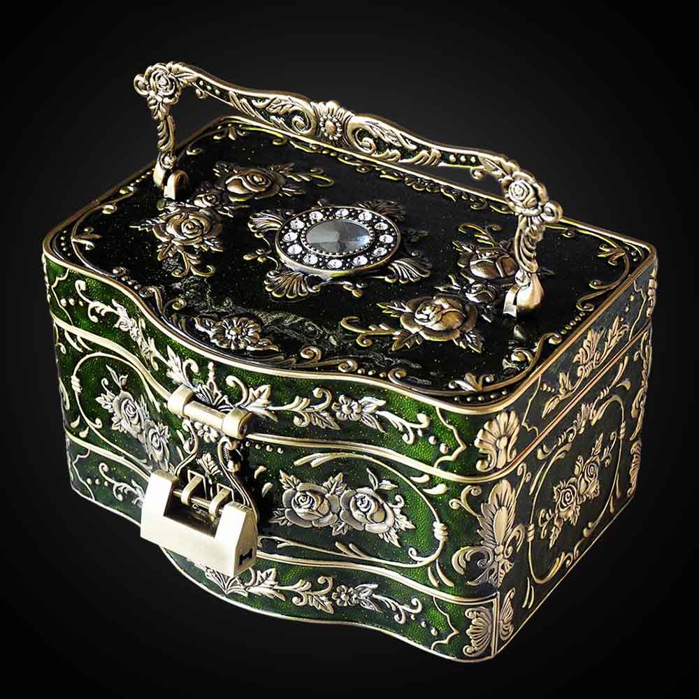 Handmade Vintage Exquisite High-end Three-layer Jewelry Storage Box