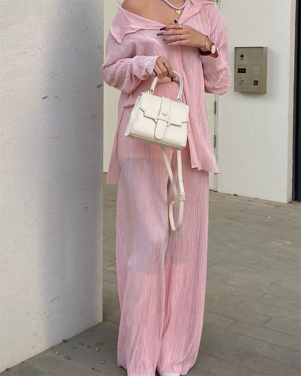 2023 NEW Elegantes plissiertes zweiteiliges Set für Damen