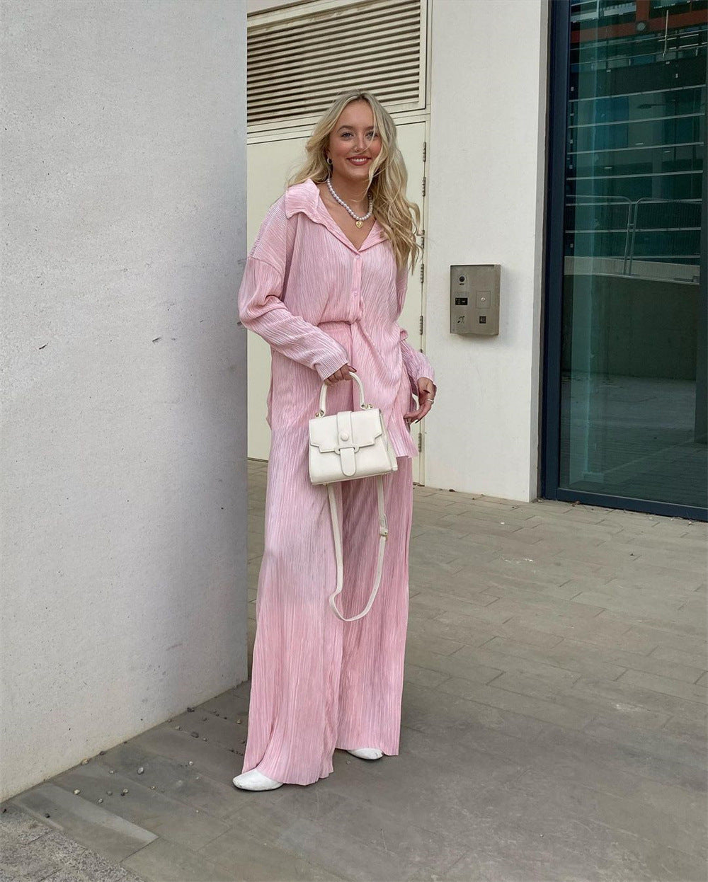 2023 NEW Elegantes plissiertes zweiteiliges Set für Damen
