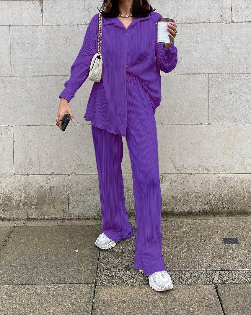 2023 NEW Elegantes plissiertes zweiteiliges Set für Damen