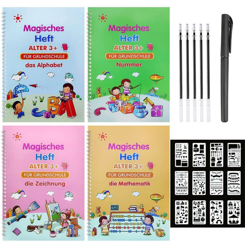 Wiederverwendbares Rillen-Übungsheftset