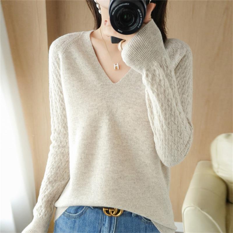 🎅Weihnachtsausverkauf🎅Damen Slim Fit V -neck Strickpullover