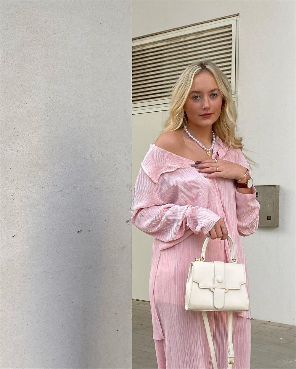 2023 NEW Elegantes plissiertes zweiteiliges Set für Damen