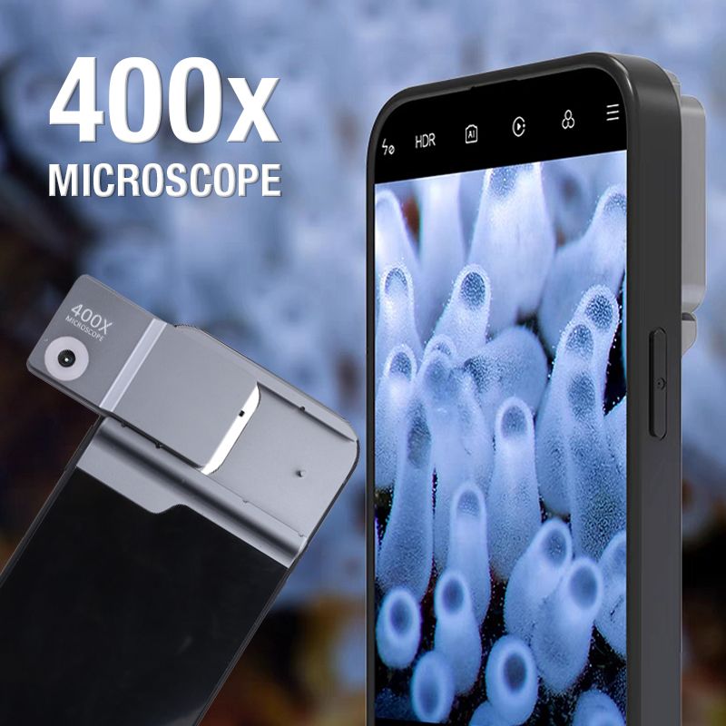 Pousbo® 400x Telefonmikroskop mit Licht für iPhone