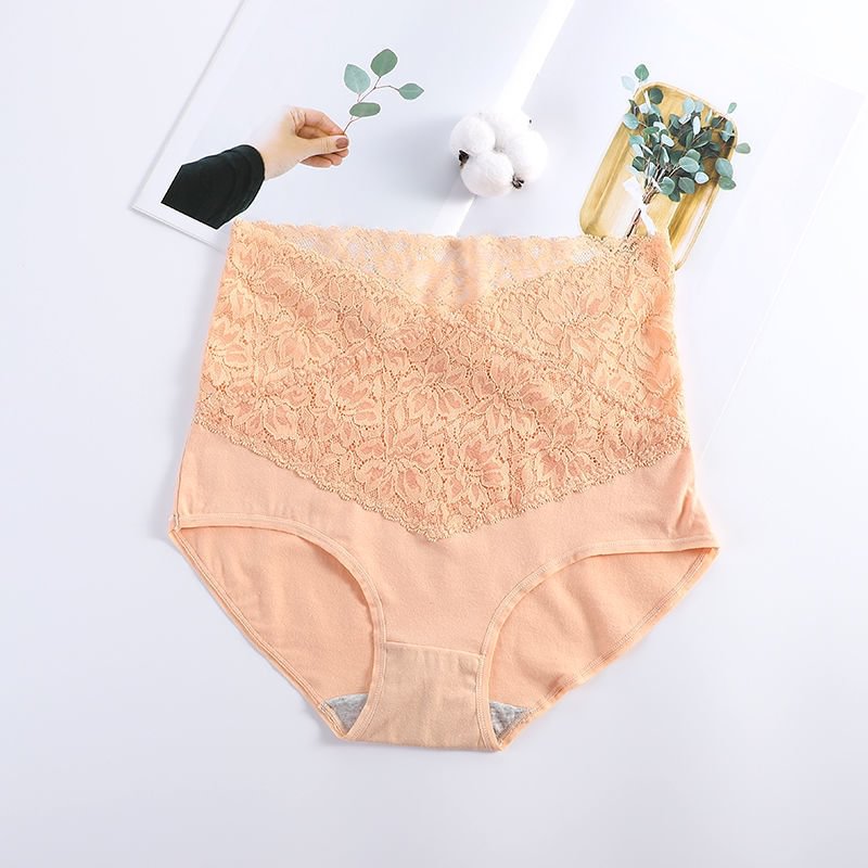 💃Body Shaper aus Baumwollspitze mit hoher Taille, feuchtigkeitsabsorbierende, antibakterielle Unterwäsche🔥