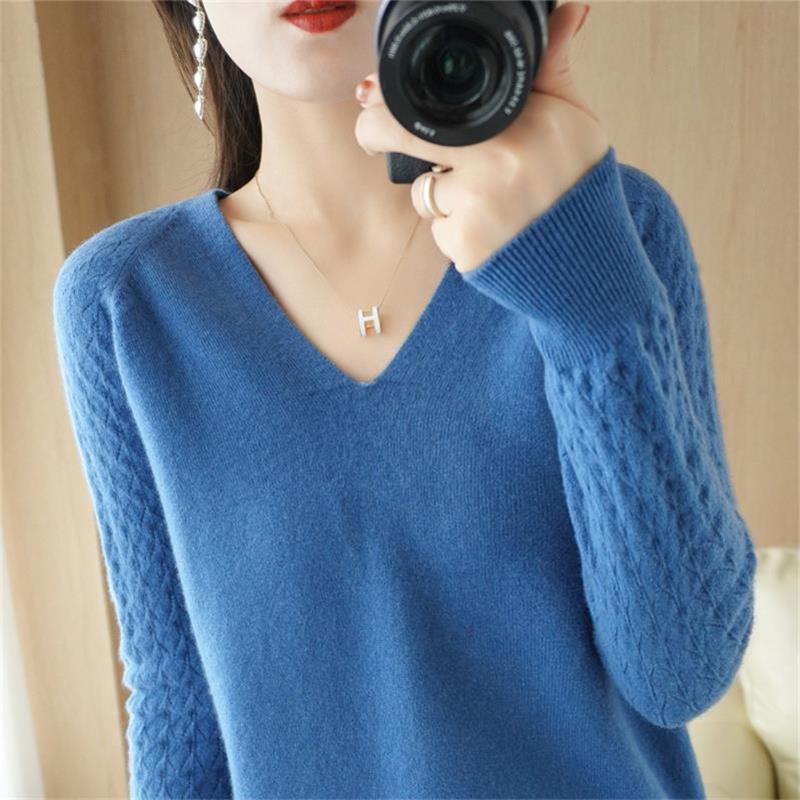 🎅Weihnachtsausverkauf🎅Damen Slim Fit V -neck Strickpullover