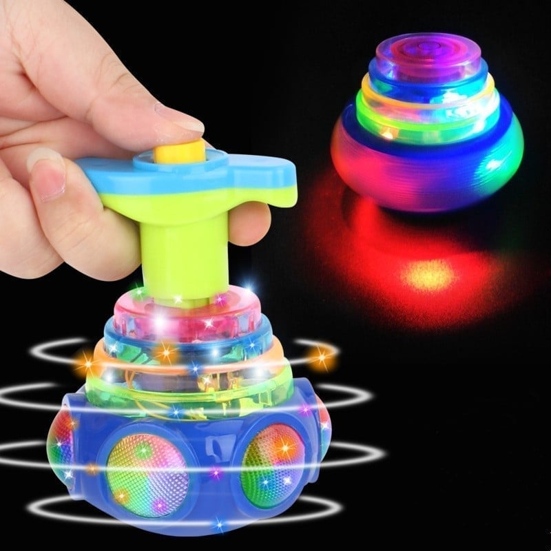 🎅Weihnachtsgeschenk für Kinder🎄Musikspielzeug mit blinkenden Spinnern und Launcher
