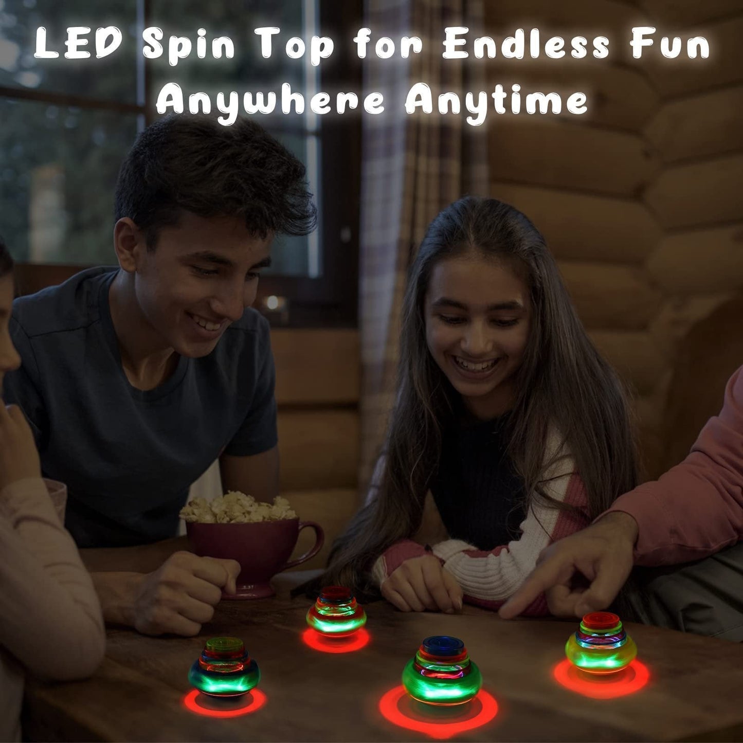 🎅Weihnachtsgeschenk für Kinder🎄Musikspielzeug mit blinkenden Spinnern und Launcher