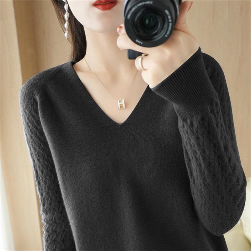 🎅Weihnachtsausverkauf🎅Damen Slim Fit V -neck Strickpullover