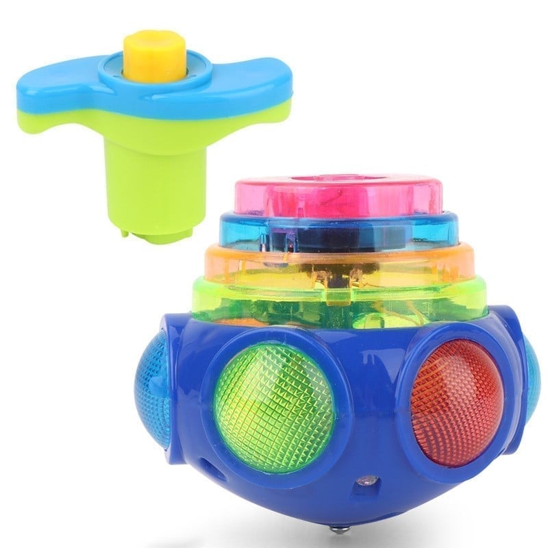 🎅Weihnachtsgeschenk für Kinder🎄Musikspielzeug mit blinkenden Spinnern und Launcher