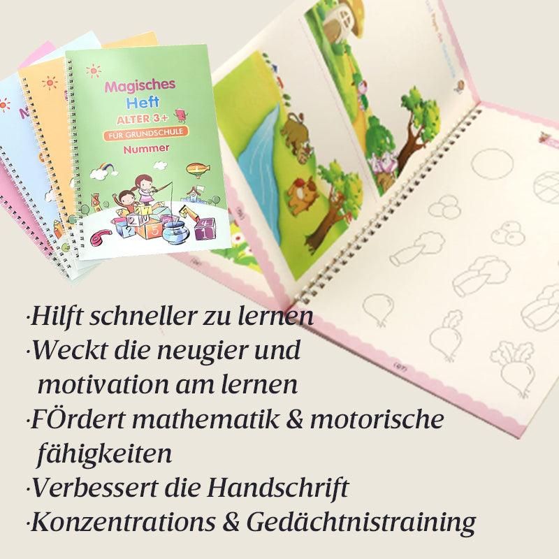 Wiederverwendbares Rillen-Übungsheftset