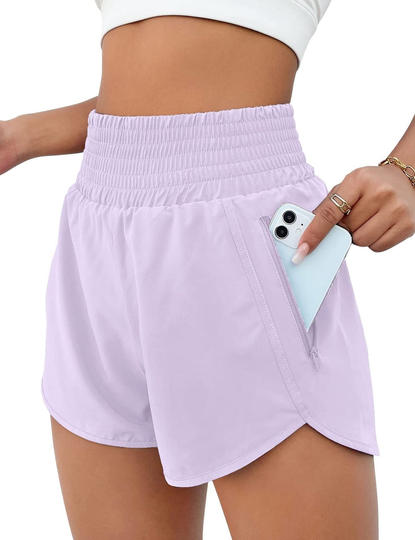 Athletische Shorts für Frauen Hochtaillierte Laufshorts