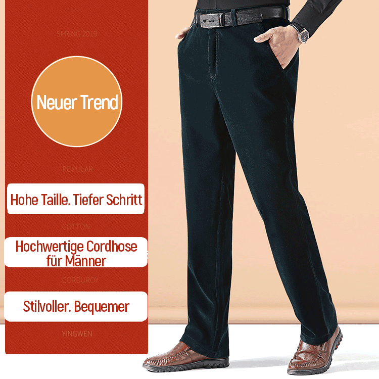 Gerade lange Herrenhose aus dehnbarem Cord