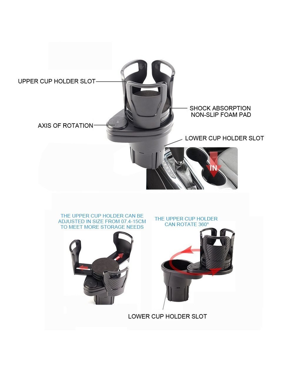 Allzweck-Cup-Halter für das Auto