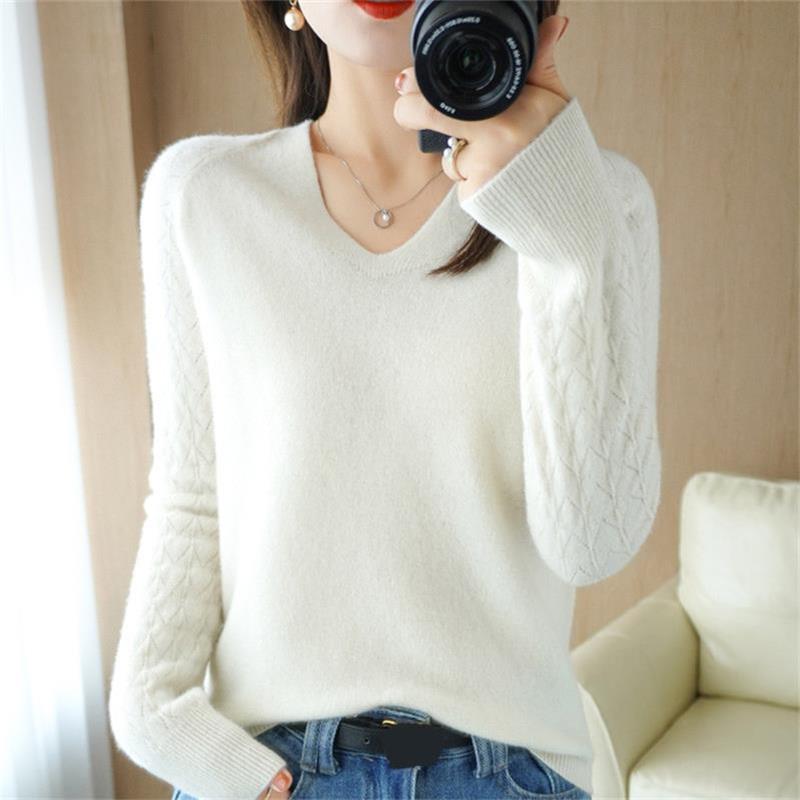 🎅Weihnachtsausverkauf🎅Damen Slim Fit V -neck Strickpullover