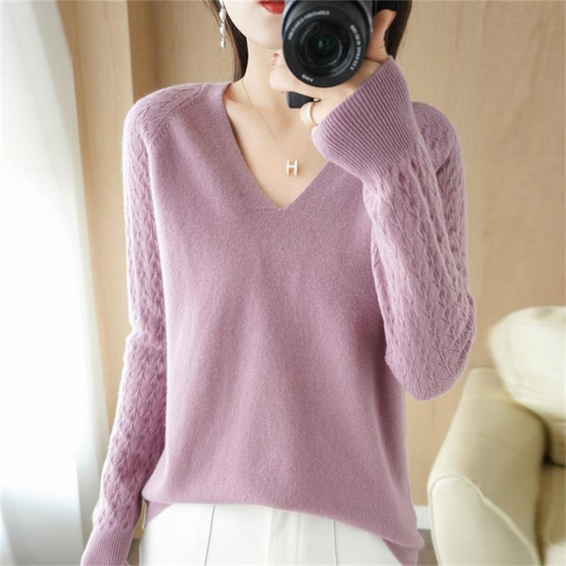 🎅Weihnachtsausverkauf🎅Damen Slim Fit V -neck Strickpullover